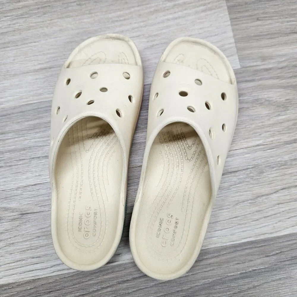 Crocs Classic Platform Sandal White Ombre Girls Womens Size 5 Pink Blue Casual